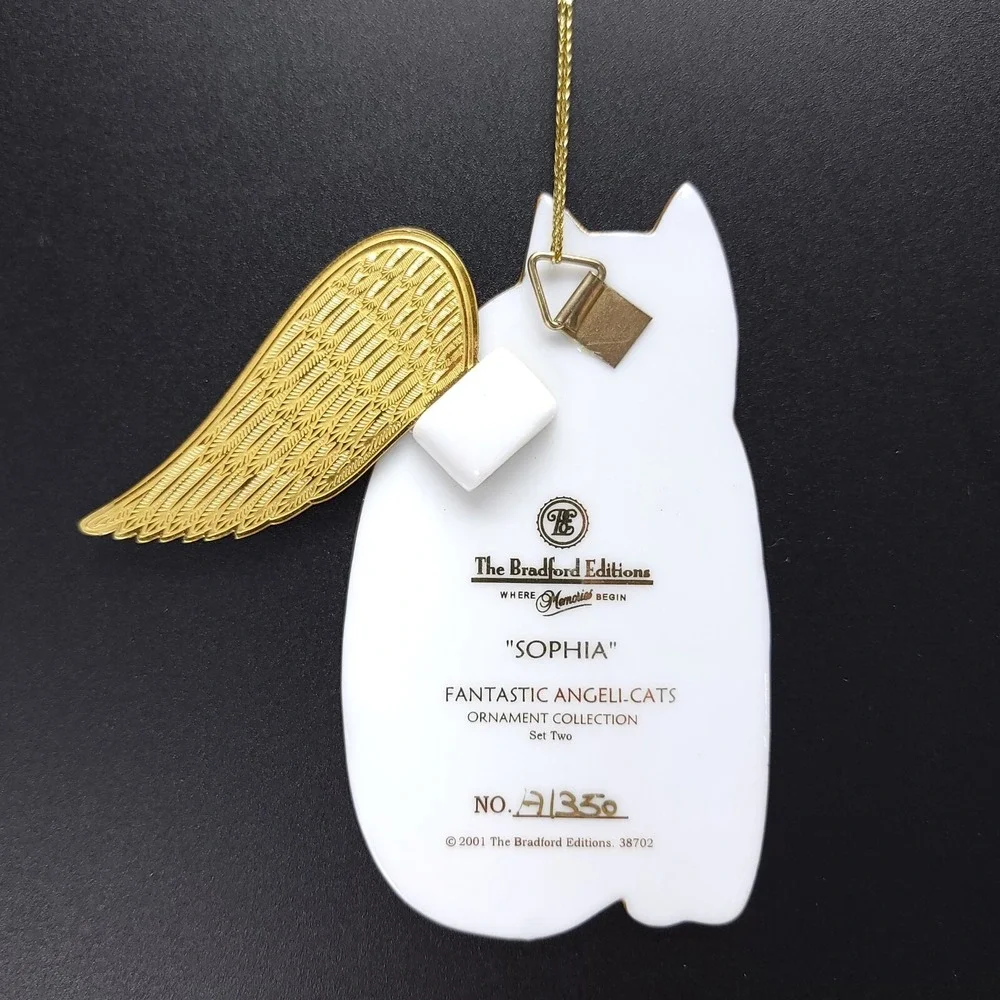 Laurel Burch SOPHIA Angeli-Cats Bradford Cat Angel Christmas Ornament‎ Porcelain - Picture 4 of 5